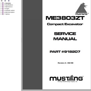 Mustang ME3803ZT Service Manual 918207A