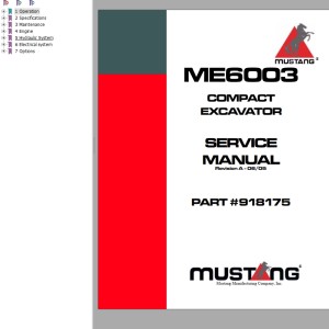 Mustang ME6003 Service Manual 918175A
