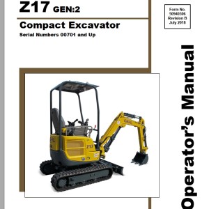 GEHL Z17 Gen2 Operator's Manual 50940306B