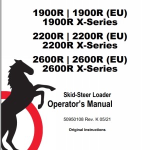 Mustang 1900R 2200R 2600R Operator's Manual 50950108K