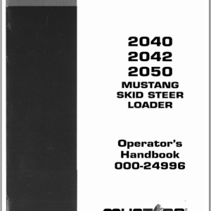 Mustang 2040 2042 2050 Operators Manual 000-24996A