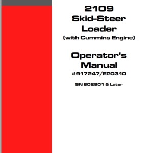 Mustang 2109 Operators Manual 917247E