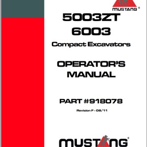 Mustang 5003ZT 6003 Operators Manual 918078F