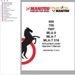Mustang 608 708 708T MLA-6 MLA-7 MLA-T 516 Operator's Manual 50940509F