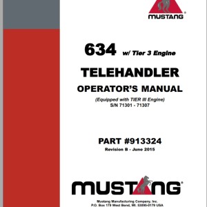 Mustang 634 Operators Manual 913324B