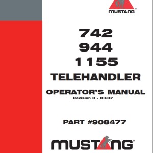 Mustang 742 944 1155 Operators Manual 908477D