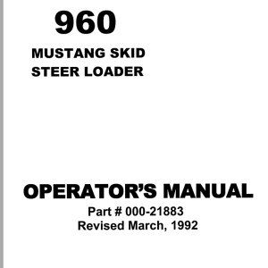 Mustang 960 Operators Manual 000-21883A