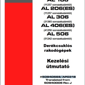 Mustang AL106 AL206 AL306 AL406 AL506 Operator's Manual 50940568A