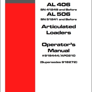 Mustang AL406 AL506 Operators Manual 918444A
