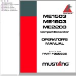Mustang ME1503 ME1903 ME2203 Operators Manual 909825D