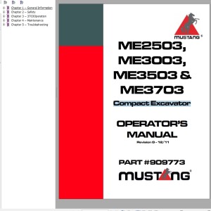 Mustang ME2503 ME3003 ME3503 ME3703 Operators Manual 909773G