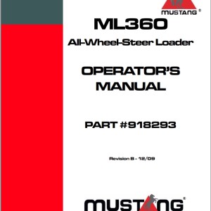Mustang ML360 Operators Manual 918293B