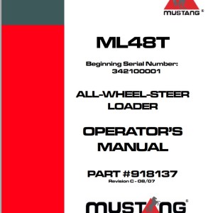 Mustang ML48T Operators Manual 918137C