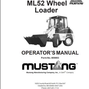 Mustang ML52 Operators Manual 909893A