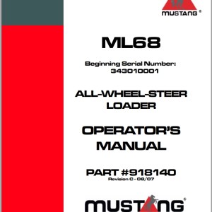 Mustang ML68 Operators Manual 918140C