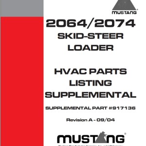 Mustang 2064 2074 Parts Manual 917136A