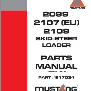 Mustang 2099 2107 2109 Parts Manual 917034E