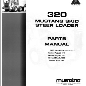 Mustang 320 Parts Manual 002-10770B