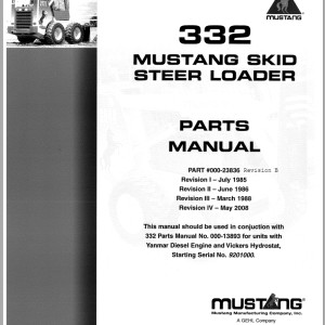 Mustang 332 Parts Manual 000-23836B