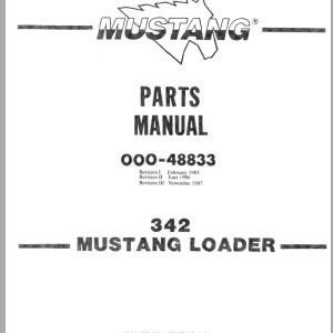 Mustang 342 Parts Manual 000-48833