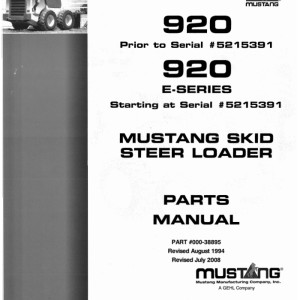 Mustang 920 920E Parts Manual 000-38895B