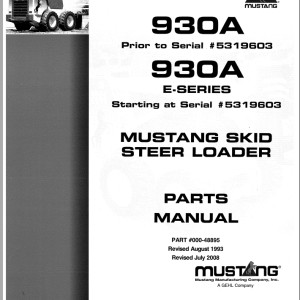 Mustang 930AE 930A Parts Manual 000-48895B