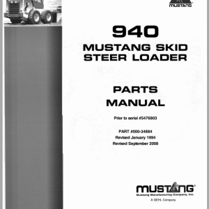 Mustang 940 Parts Manual 000-34884B