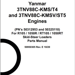 Yanmar 3TNV88C-KMS 3TNV88C-ST5 Parts Manual 50950305E