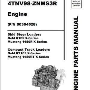 Yanmar 4TNV98-ZNMS3R Parts Manual 50940311