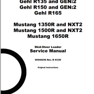 Mustang 1350R NXT2 1500R NXT2 1650R Service Manual 50940256B