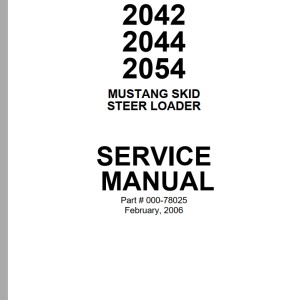 Mustang 2042 2044 2054 Service Manual 000-78025