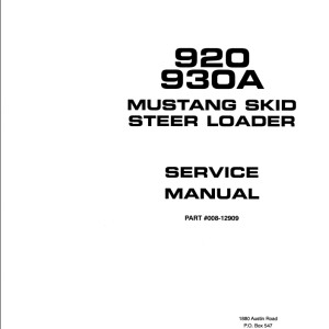 Mustang 920 930A Service Manual 008-12909A
