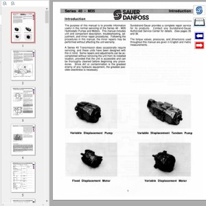 Sauer Danfoss Pump Series 40-M3 Service Manual 50940357