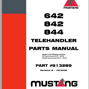 Mustang 642 842 844 Parts Manual 913289B