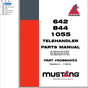 Mustang 642 844 1055 Parts Manual 50960053A