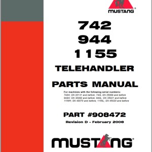 Mustang 742 944 1155 Parts Manual 908472D