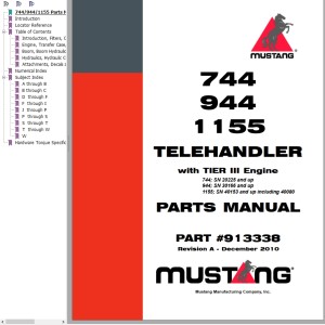 Mustang 744 944 1155 Parts Manual 913338A