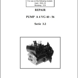 Rexroth Drive Pump A 4 VG 40-56 Series 3.2 Service Manual 913309B