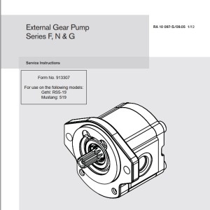 Rexroth External Gear Pump Series F N and G Service Manual 913307