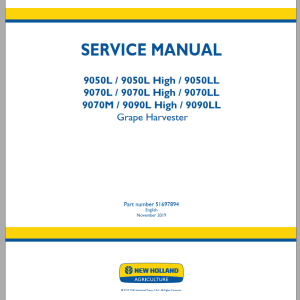 New Holland 9050L 9070L 9090M 9090L (High) Service Manual 51697894