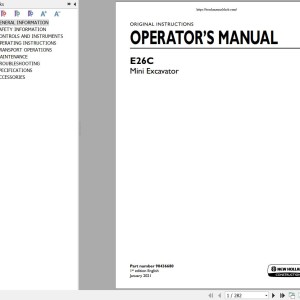 New Holland E26C Operators Manual 90436680