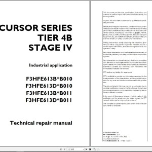 New Holland Engine Series Tier 4B Stage IV Technical & Repair Manual P2D32C011E