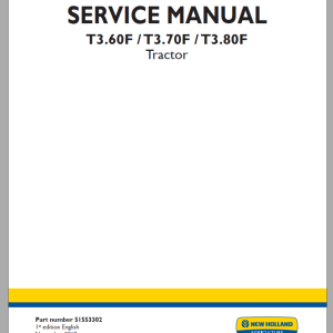 New Holland T3.60F T3.70F T3.80F Service Manual 51553302