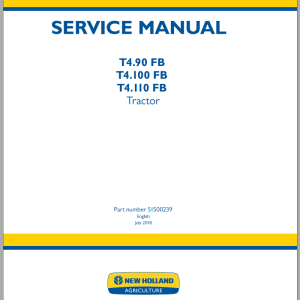 New Holland T4.100 FB T4.110 FB T4.90 FB Service Manual 51500239