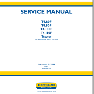 New Holland T4.100F T4.110F T4.80F T4.90F Service Manual 51525988