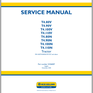 New Holland T4.100F T4.80N - T4.110V Service Manual 51526007