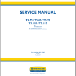 New Holland T5.105 T5.115 T5.75 T5.85 T5.95 Service Manual 48115369