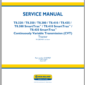 New Holland T8.320 - T8.435 SmartTrax Transmission (CVT) Service Manual 51537937