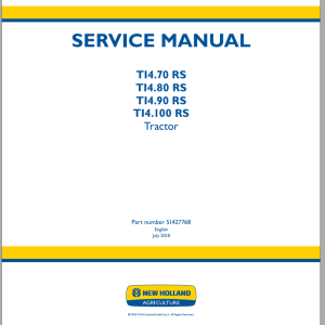 New Holland TI4.100 TI4.70 TI4.80 TI4.90 RS Service Manual 51427768