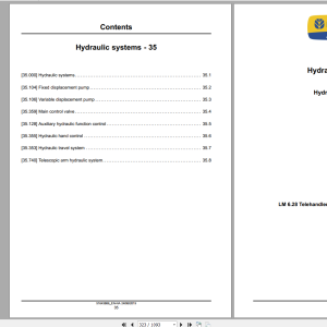 New Hollands LM6.28 Service Manual 51643886 & 51643889